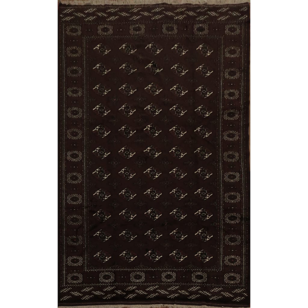 Hand Knotted Oriental 100% Wool Carpet Traditional All-Over Red Turkoman Area Rug - 12' 0'' X 7' 6''