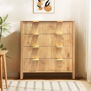 Chest of 4-Drawer for Living Room, Bedroom, Nursery Hallway Closet