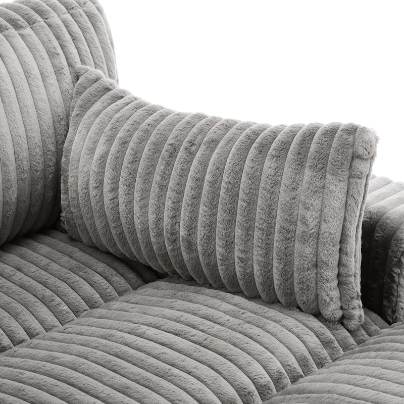 Oversized L-Shape Upholstered Chaise Lounge Sofa Couch