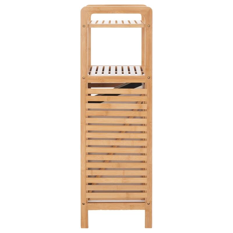 SAFAVIEH Hsuan Laundry Basket with Shelves - 16" W x 12" D x 37" H - 16Wx12Dx37H