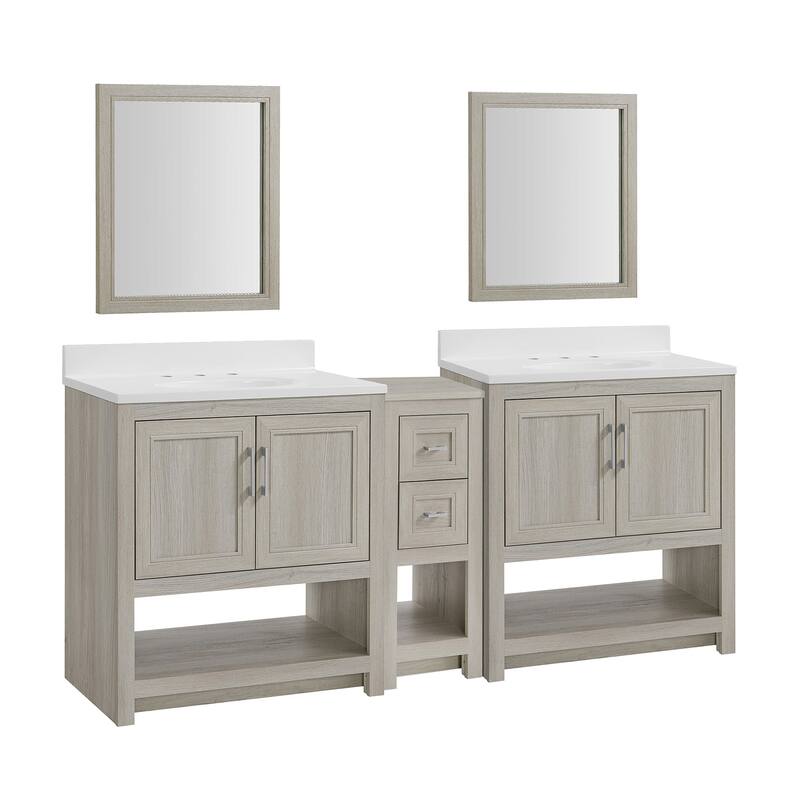 Blakely Double Vanity with Mirror and 12-inch Cabinet