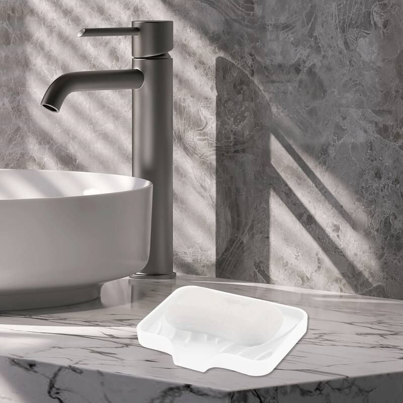 Waterproof Soap Holder with Draining for Bathroom 1 Pc - White - 4.8"x3.94"x0.71"