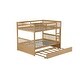 preview thumbnail 8 of 10, Aesthetic Full Over Full Wood Kids Bunk Bed with Trundle,Guardrail