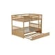 preview thumbnail 20 of 34, Rubber Wood 2 In 1 Full Over Full Bunk Bed with Twin Size Trundle,Kids Bed Design