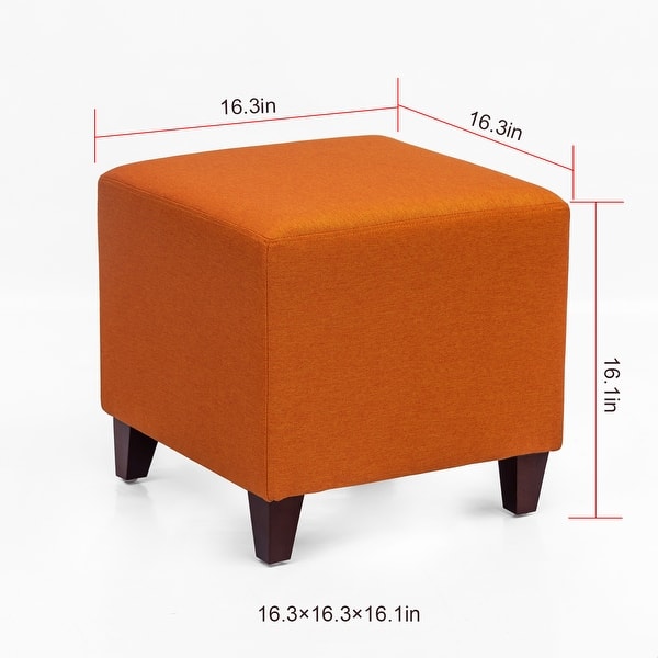 dimension image slide 10 of 12, Adeco Simple British Style Passionate Cube Ottoman Footstool