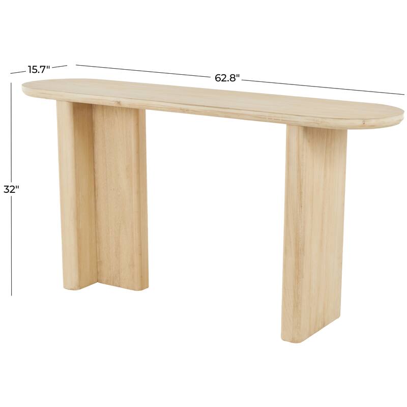 Wood Handmade Console Table - Light Brown - Roche River Decor