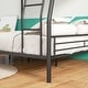 preview thumbnail 5 of 8, Full Size Bunk Bed with Ladder and Guardrail, Heavy Duty Metal Bunk Bed Frame, Noise Free Frames for Bedroom Dorm