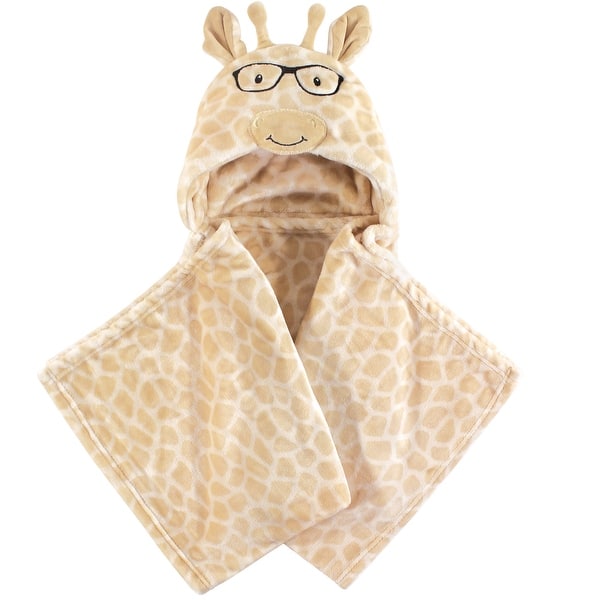 slide 1 of 1, Hudson Baby Infant Hooded Animal Face Plush Blanket, Nerdy Giraffe, One Size - Nerdy Giraffe - One Size One Size - Nerdy Giraffe