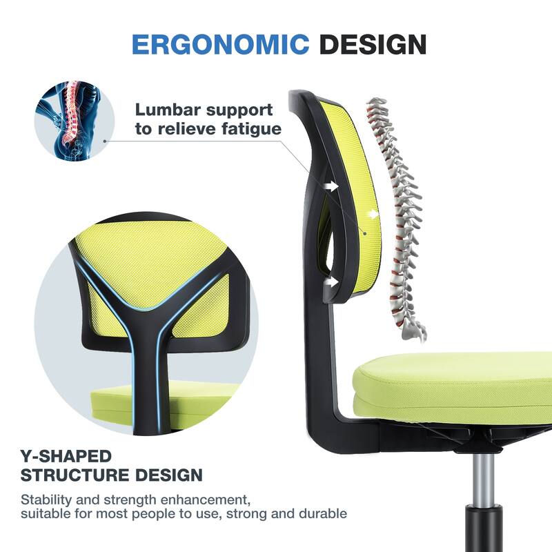 Compact Low Back Swivel Task Chair with Adjustable Height & Wheels