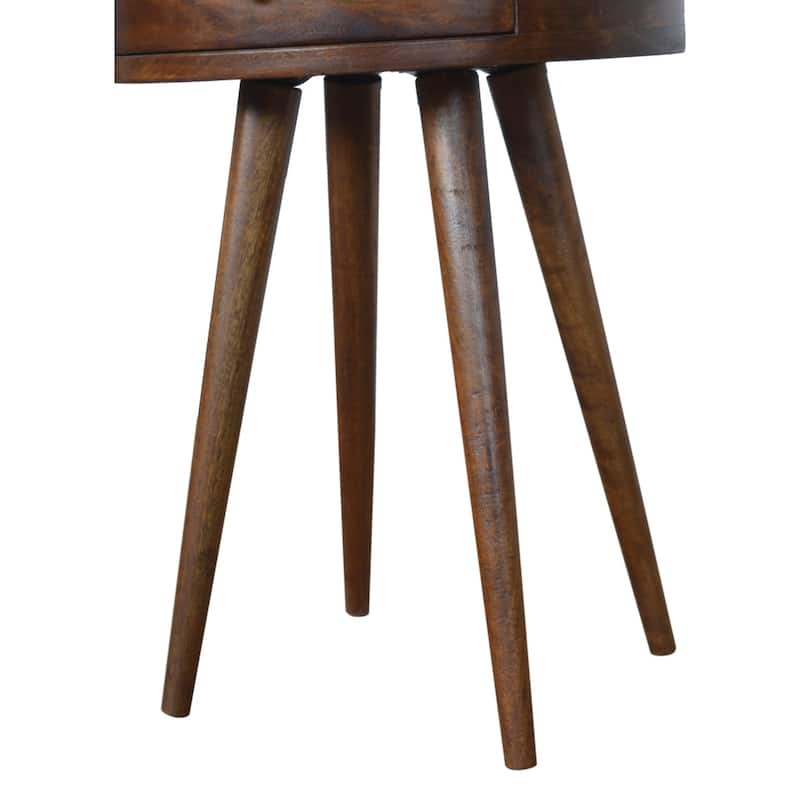Artisan Furniture Solid Wood Nordic Chestnut Circular Nightstand