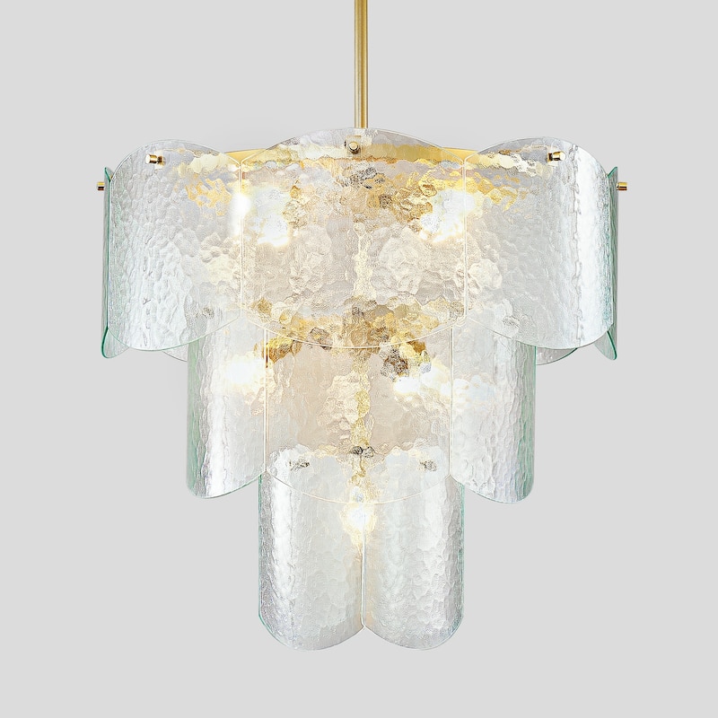23.66" Modern 8 - Light Dimmable Tiered Chandelier