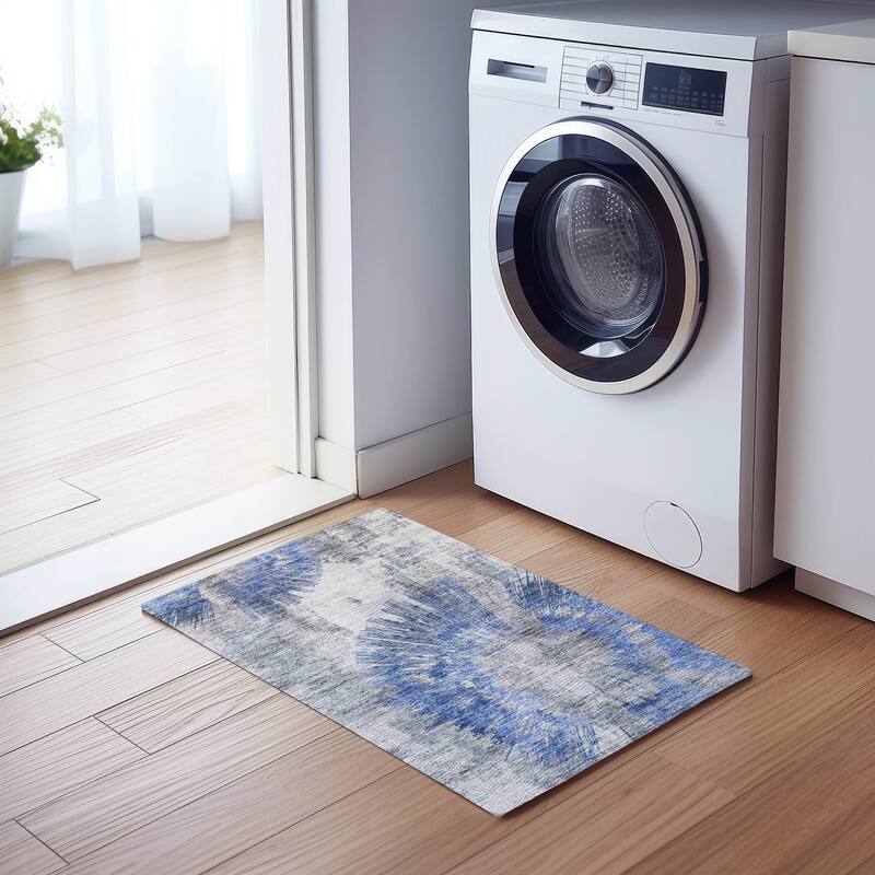 Machine Washable Indoor/ Outdoor Chantille Contemporary Starburst Rug