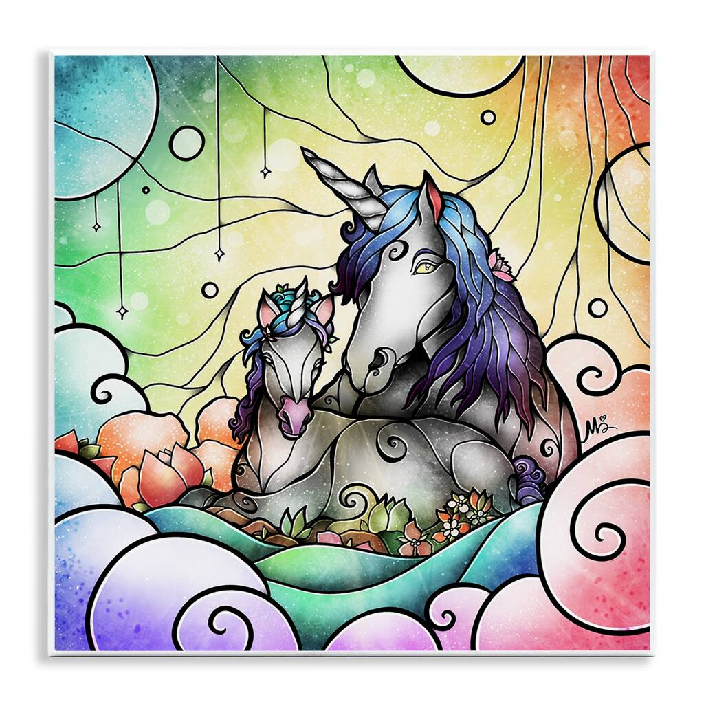 Stupell Deco Style Unicorns Wall Plaque Art Design By Mandie Manzano