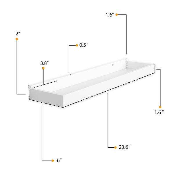 dimension image slide 0 of 2, Wallniture Philly 23 3/4" White Wall Shelf Kids Room Decor, Floating Bookshelf