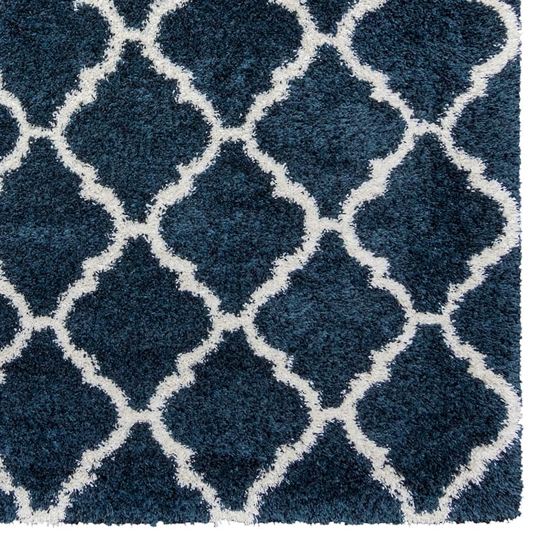 Gertmenian Ultimate Shag Tile Navy Plush Shag Area Rug