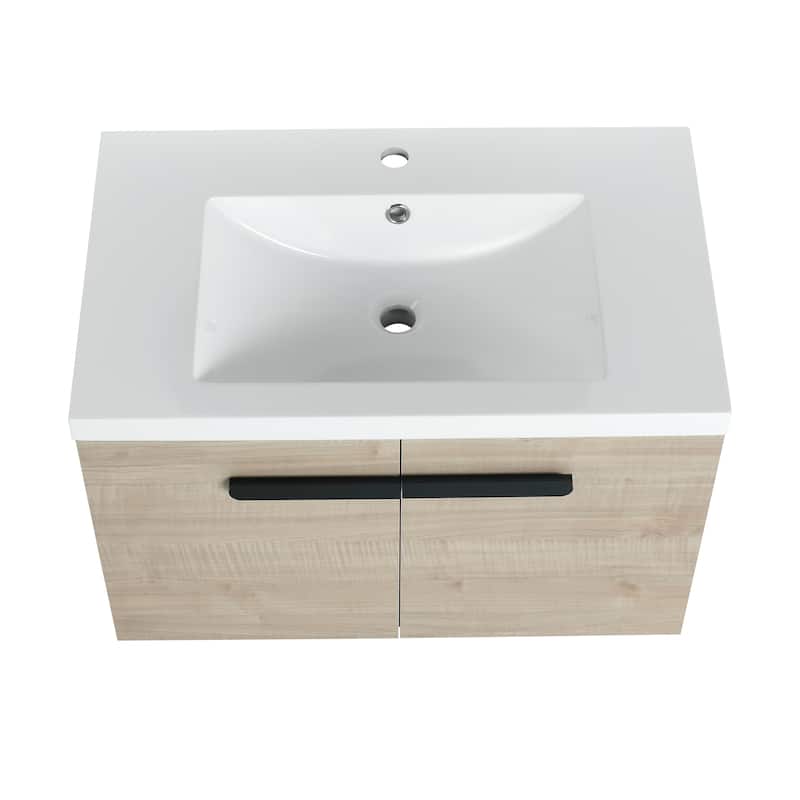 30 Inch Bathroom Cabinet With Sink,Soft Close Doors,Float Mounting Design, For Small Bathroom