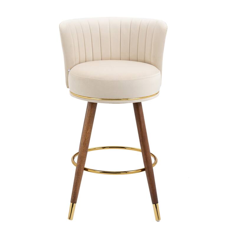 Counter Height Bar Stools Set of 2 for Kitchen Counter Solid Wood Legs