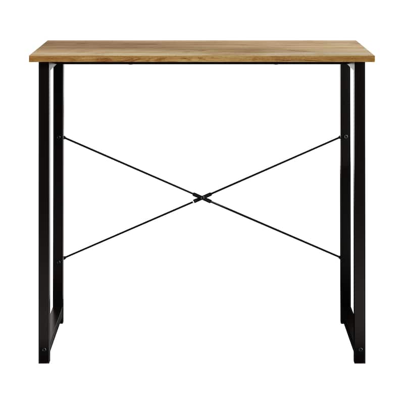 CraftPorch Modern 31-Inch Metal Computer Desk - Light Oak