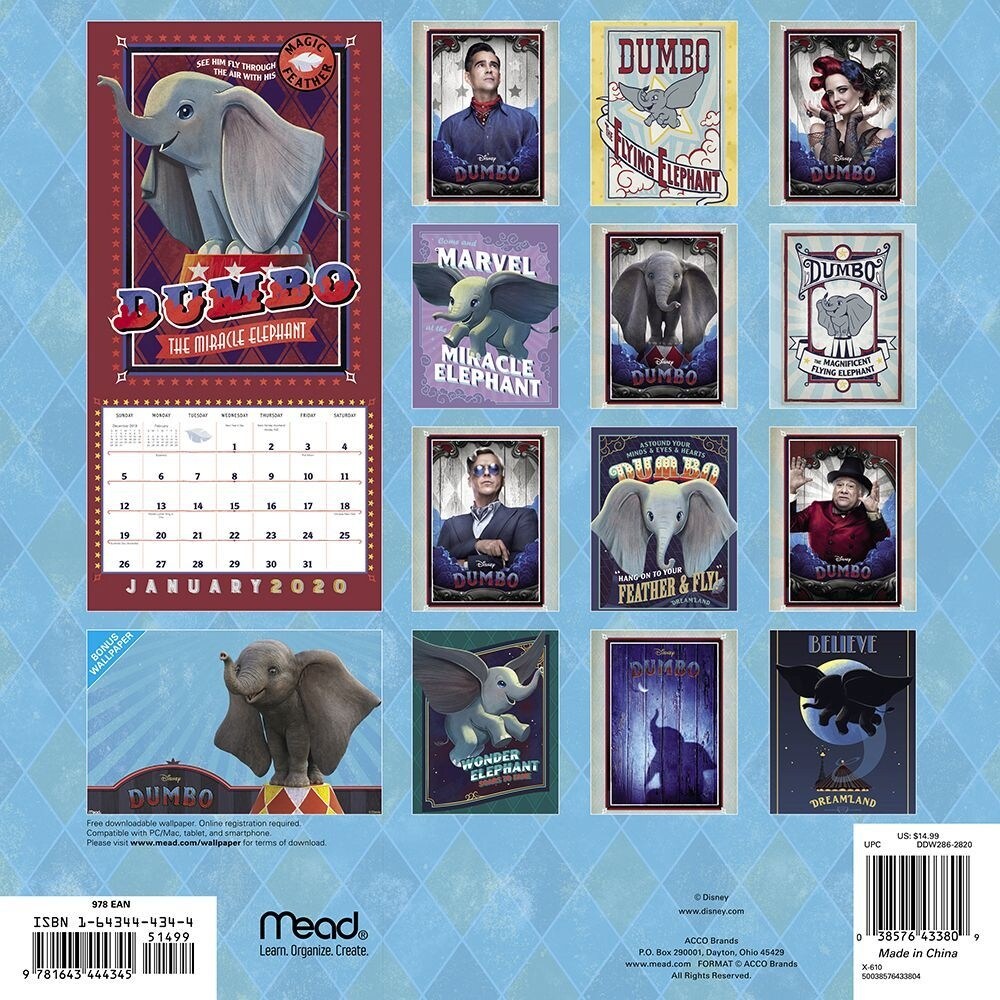 Shop 2020 Disney Dumbo Live Action Wall Calendar Ddw2862820