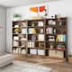 72-inch Bookcase, Modern 6-Tier White Bookshelf, Wood Display Shelf