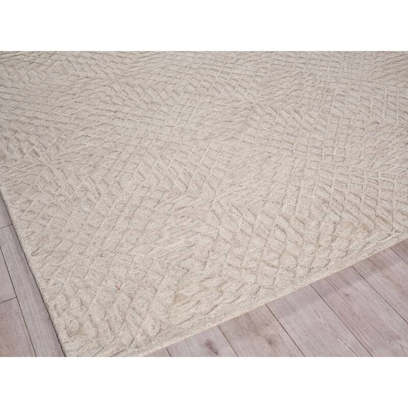 Sandro Handmade New Zealand Wool in Silver Area Rug