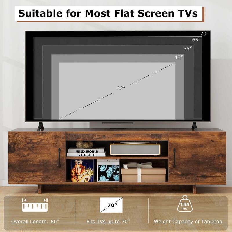 Costway TV Stand for 70" TVs Modern Entertain Center with Power Outlet - See Details