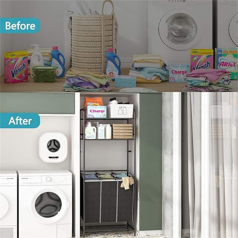 Laundry Hamper Sorter Removable Bags for Clothes Storage - 18.11"D x 28.34"W x 70.85"H