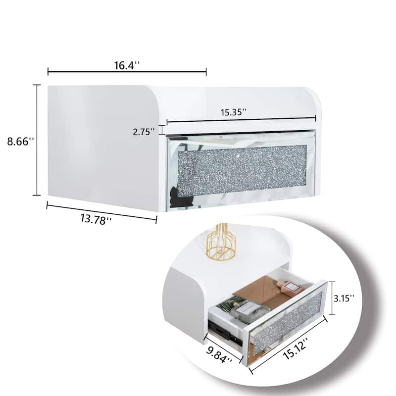 Floating Nightstand with Drawer