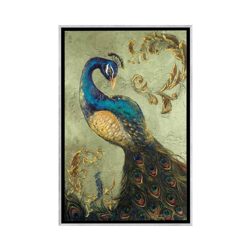 iCanvas "Peacock on Sage II" by Tiffany Hakimipour Framed