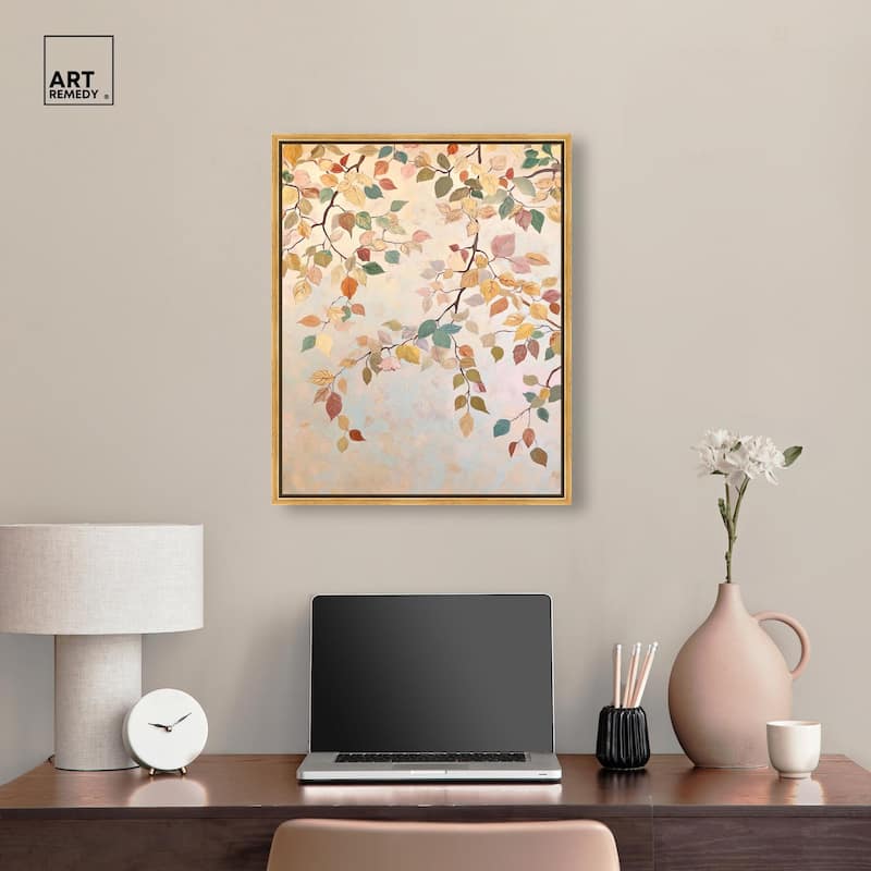 Leaf Swirl Canvas by Art Remedy