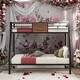 preview thumbnail 1 of 11, Modren Twin over Full Modern Bunk Bed With Safety Rail,Built-in Ladder For Bedroom Brown
