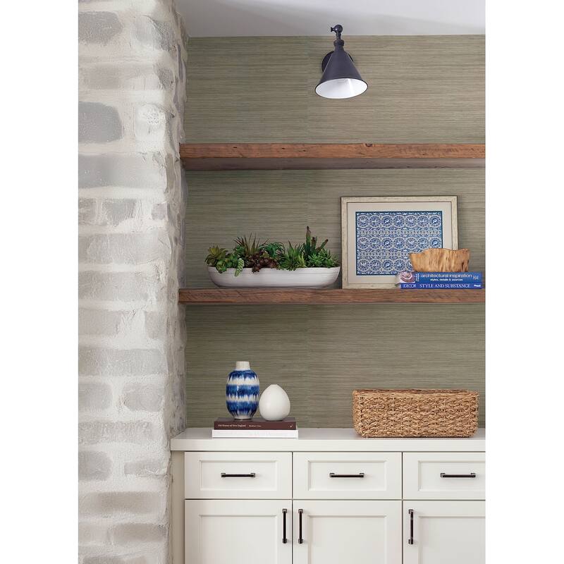 A-Street Prints Reynier Pewter Hemp Wallpaper