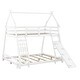 preview thumbnail 8 of 10, Artsy Twin over Queen House Bunk Bed with Climbing Nets and Climbing Ramp, Maximized Space & Playful Design, White