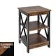 preview thumbnail 43 of 63, Copper Grove Cranesbill X-Base 3-Tier End Table with Shelves