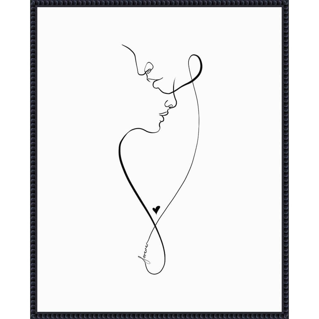 Forever by Isabella Karolewicz Framed Canvas Wall Art Print - Sylvie Beaded Black