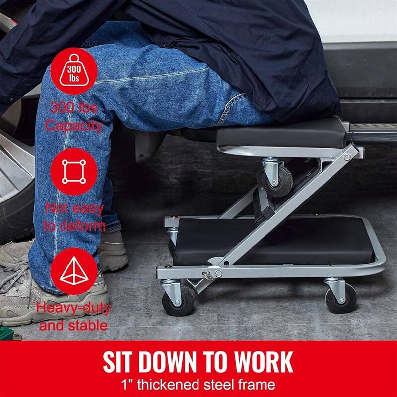 Multiple Mechanical Crawling Seats,36/40 in 2-in-1 Rolling Stools