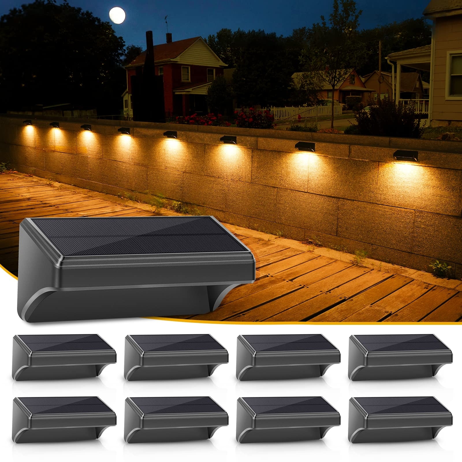 Solar deck lights white on sale