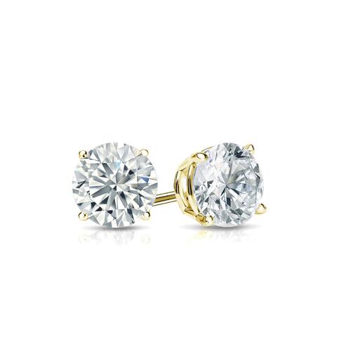Lab Grown 1/2ctw Round Diamond Stud Earrings VS1-2 14k Gold by Ethical Sparkle