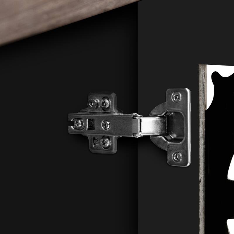 59.8" Hollow Carved 4-Door Antique Sideboard Buffet Cabinet, American Country Style Storage Console for Living Room