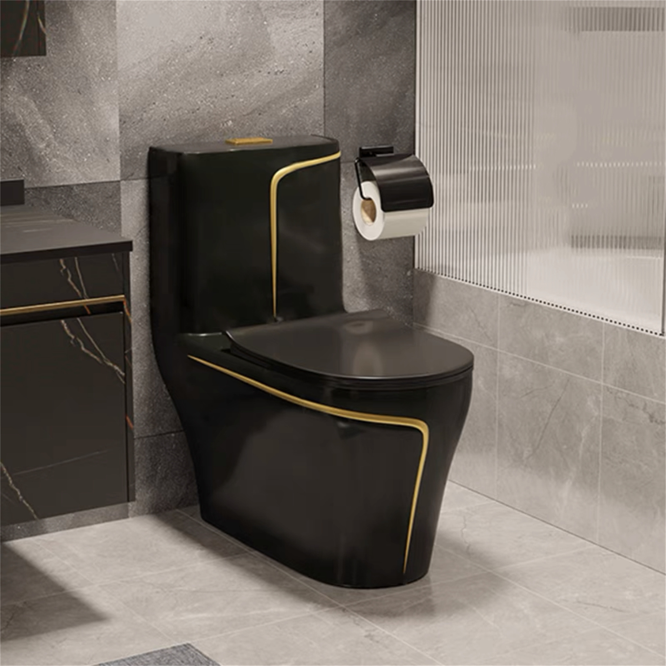 Black One Piece Toilet (Seat Included) - Bed Bath & Beyond Black One Piece Toilet (Seat Included) - Bed Bath & Beyond