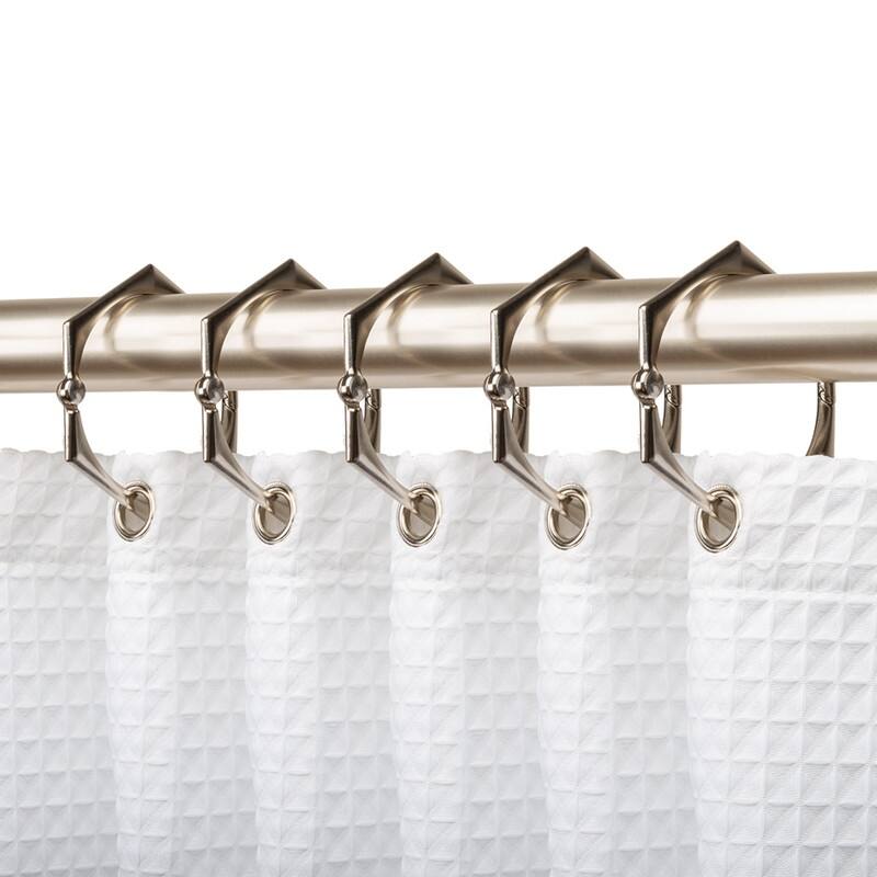 Utopia Alley Rustproof Zinc Shower Curtain Rings for Bathroom, Set of 12 - Brushed Nickel
