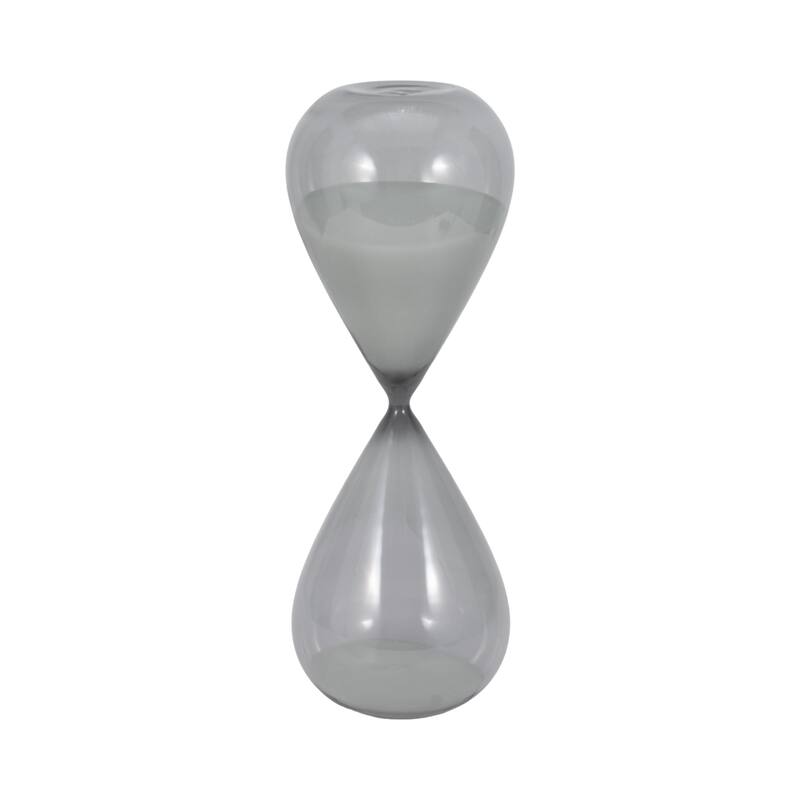 Modern Glass Hourglass Sculpture - Home Decor