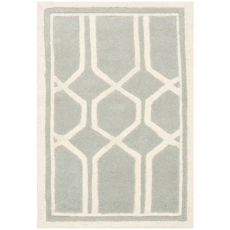 SAFAVIEH Handmade Chatham Pareshka Modern Moroccan Wool Rug - 2' x 3' - Grey/Ivory