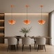 preview thumbnail 29 of 32, Industrial Adjustable Chandelier 1-Light Pendant Light with 3-Layer Metal Shade, Vintage Hanging Lamp for Living Room Orange