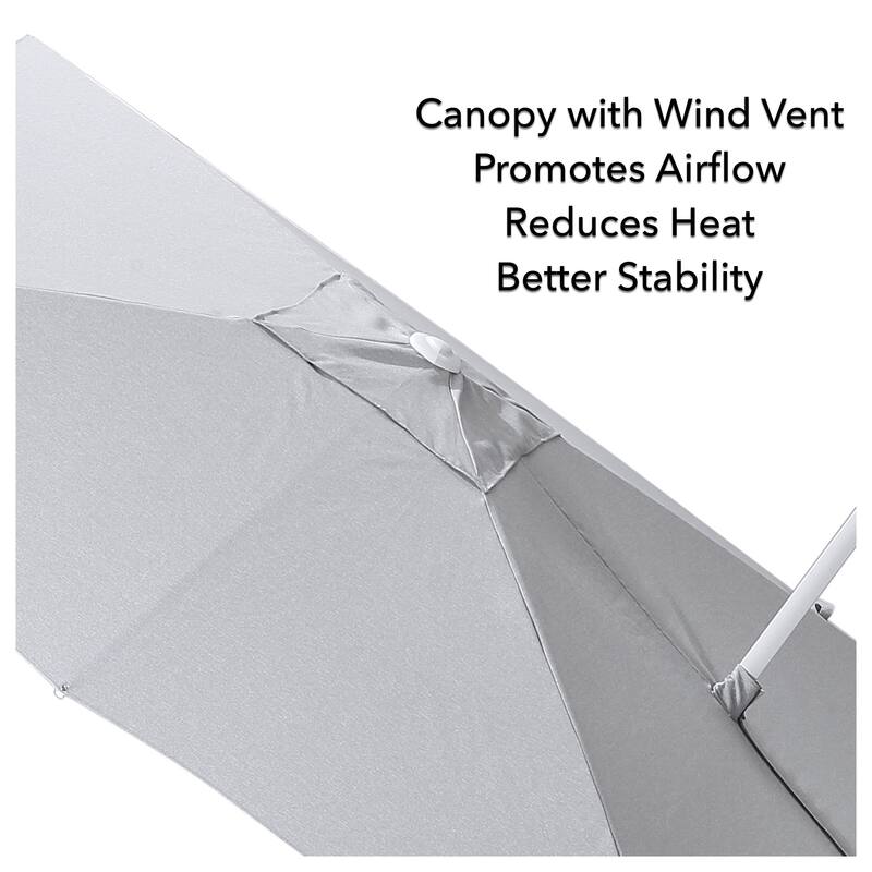 Margutta 10 ft. x 13 ft. Rectangle Aluminum Cantilever Tilt Outdoor Parasol Patio Umbrella with Granite Base in Mouse Gray