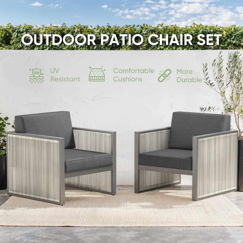 Pocassy 5 Inch Outdoor Patio Chairs Set of 2