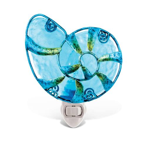 CoTa Global Shell Glass Art Night Light, Manual On And Off Switch - 4.25Lx2.25Wx5H inches