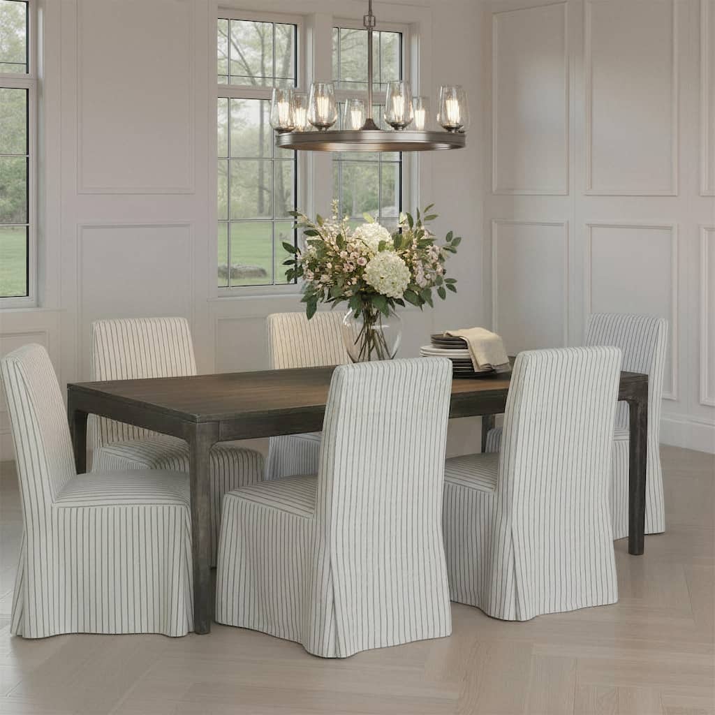 Sarah Contemporary Mango Wood Dining Table by Sevita - 84"L x 40"W x 30"H