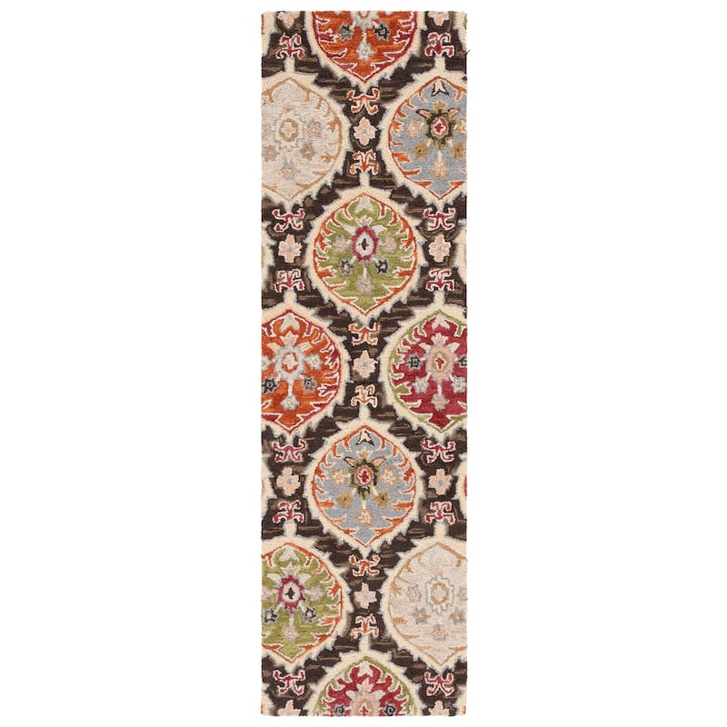SAFAVIEH Handmade Heritage Stanka Traditional Wool Rug - 2'3" x 8' Runner - Red/Green