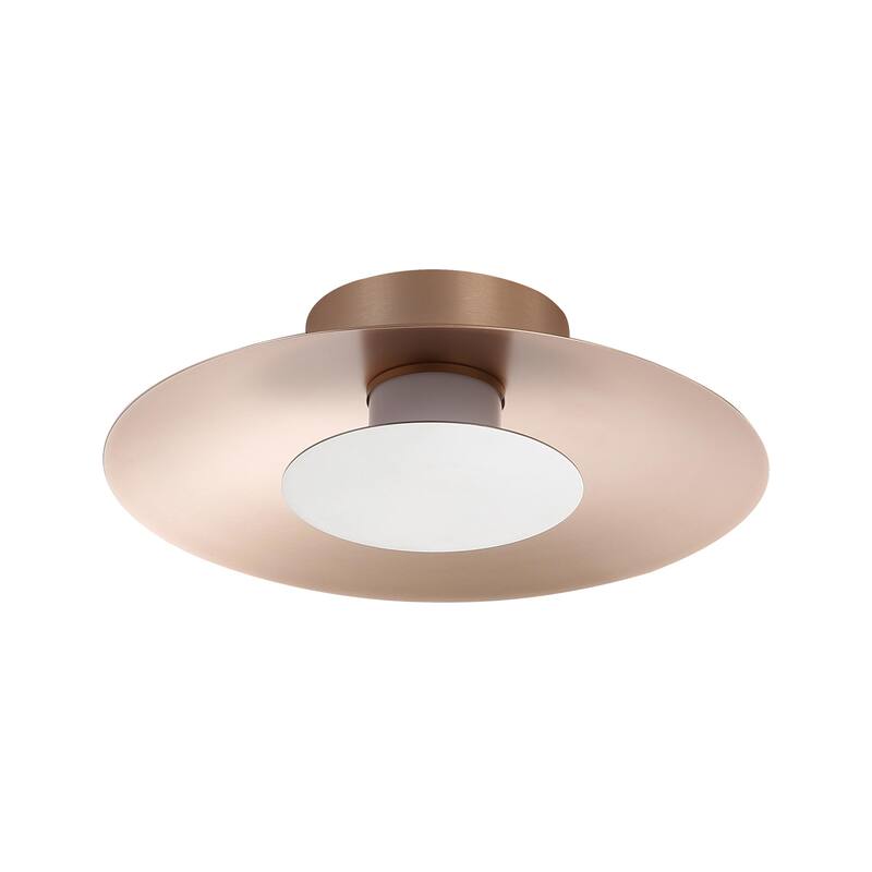 Yep by Golden Lighting Luma Integrated LED Flush Mount in French Gold and Sand Nickel shade